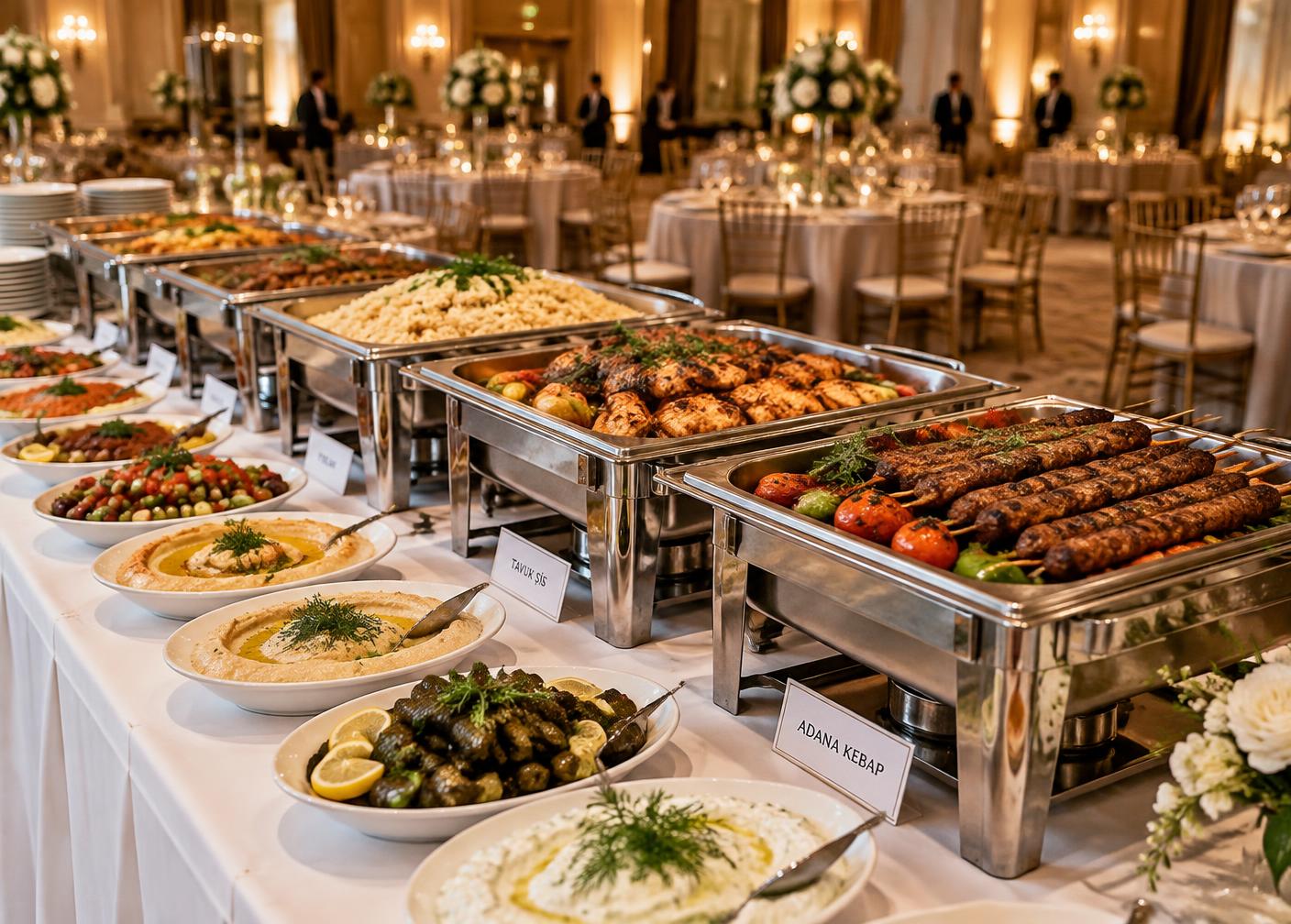 Köfteci Ali Catering açık büfe kurulumu – Kemer Antalya organizasyon yemekleri